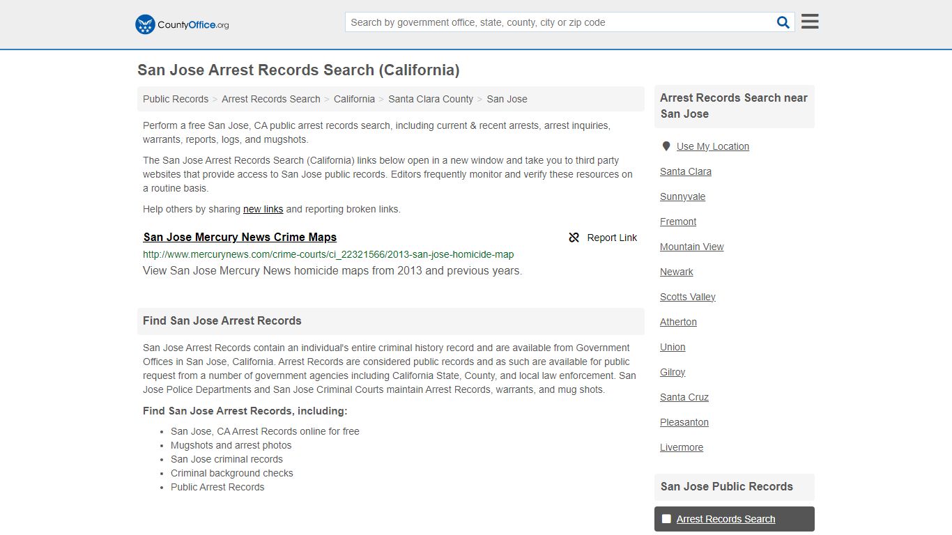 Arrest Records Search - San Jose, CA (Arrests & Mugshots) - County Office